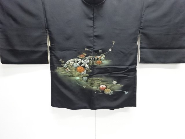 JAPANESE KIMONO / HAORI COAT / WOVEN WHEEL & KIKU 